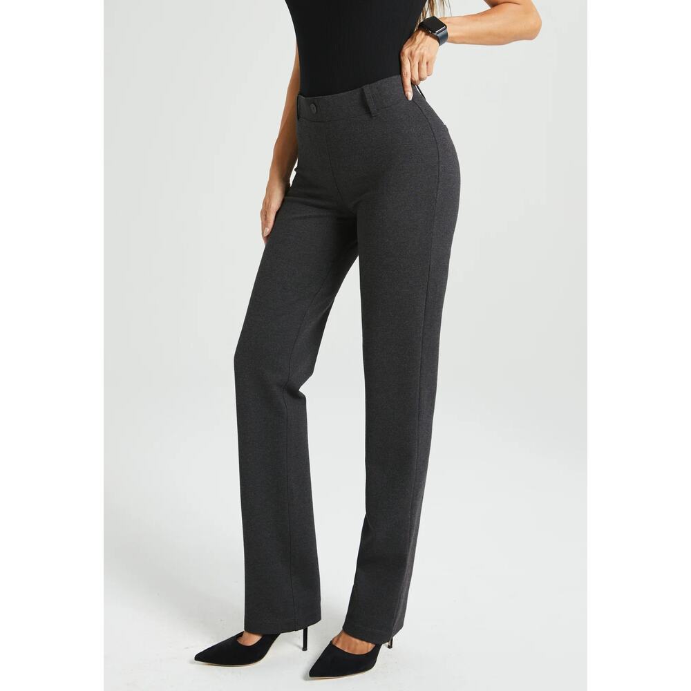 New Betabrand Charcoal Gray Classic Straight Leg Dress Yoga Pants Size Small